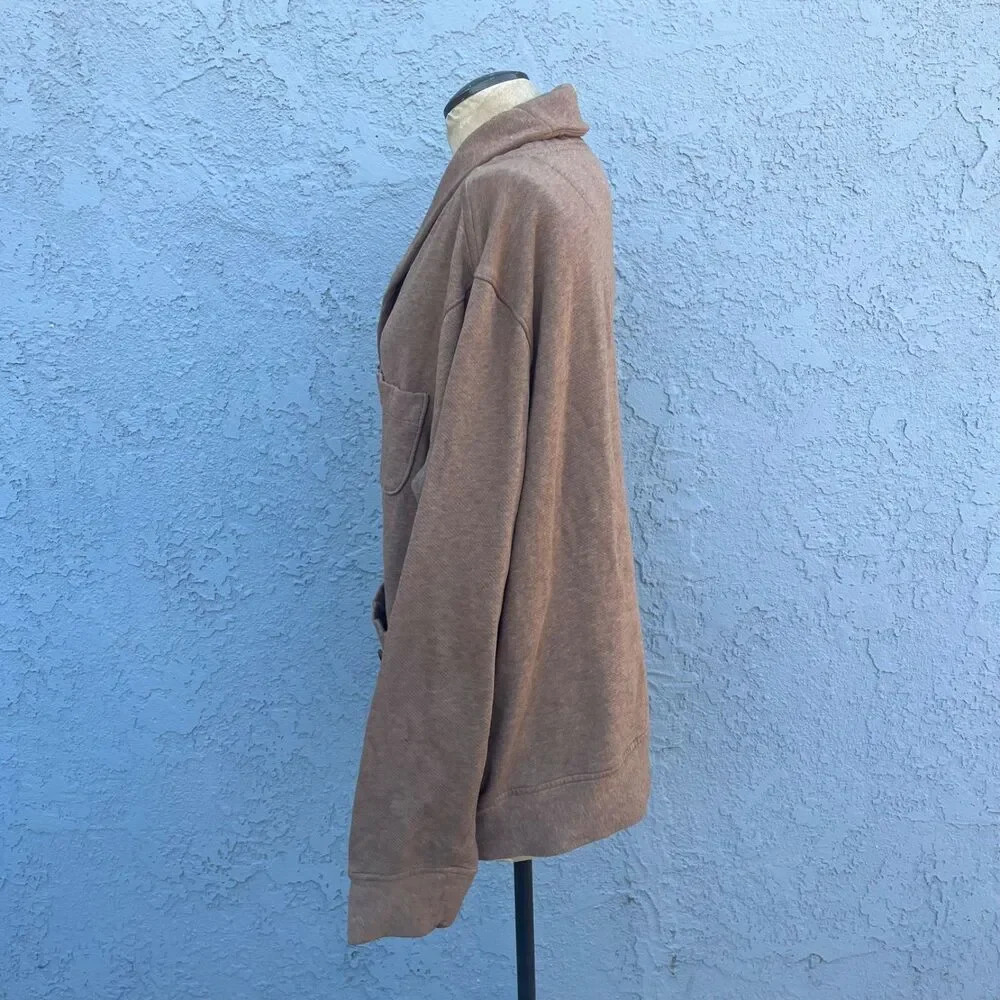 Reiss Men's Tan Shawl Collar Sweatshirt Sweater Top Size Large